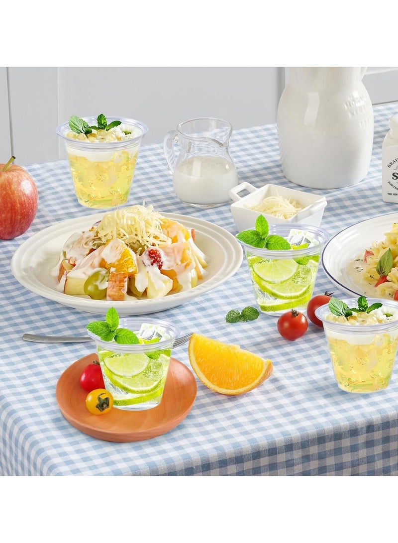 ١٠٠ كوب بلاستيكي شفاف للاستخدام مرة واحدة، سعة ٢٠٠ مل | أكواب شرب شفافة متينة وقوية | مثالية للماء والعصير والمشروبات الغازية والحفلات والنزهات والاستخدام اليومي | أكواب فاخرة بتصميم مضلع للاستخدام مرة واحدة - عبوة من ١٠٠ كوب - Image 5